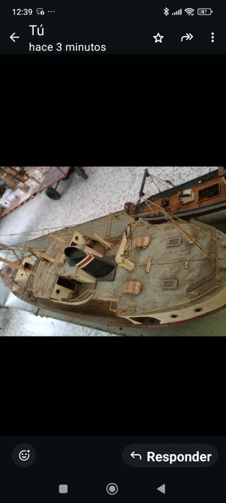 Maqueta barco pesquero antiguo