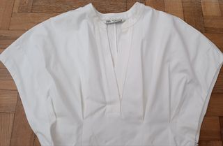 Vestido Zara blanco talla S grande 