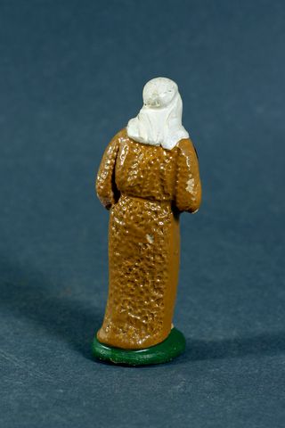 FIGURA DE PASTOR CON PAVO, EN BARRO, PARA BELÉN.