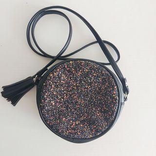 Bolso negro niña purpurina