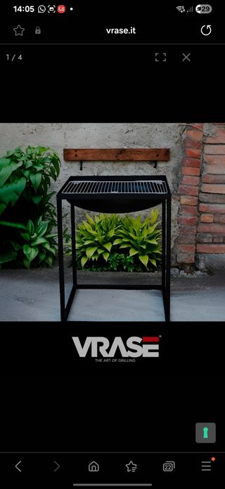 BBQ portatile in metallo nero