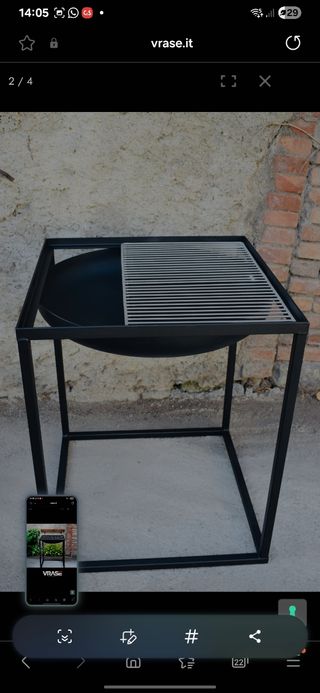 BBQ portatile in metallo nero