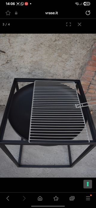 BBQ portatile in metallo nero