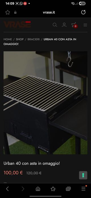 Barbecue Urban 40 con asta