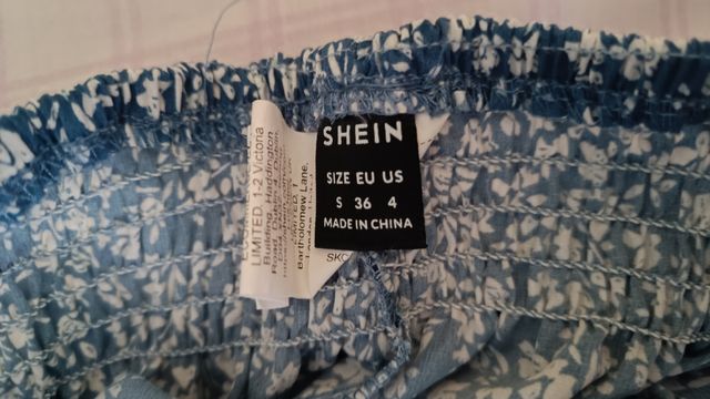 Shorts flores azules -talla S