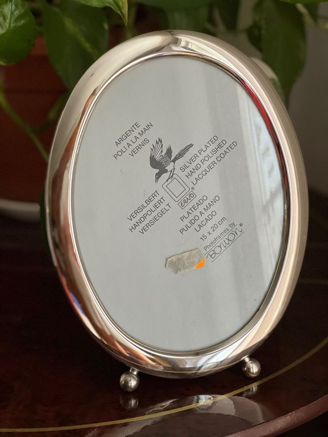 Marco ovalado plateado 15x20cm