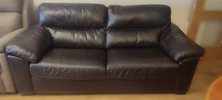 Sofá Natuzzi 3 plazas piel marrón, muy cómodo