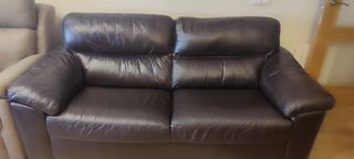 Sofá Natuzzi 3 plazas piel marrón, muy cómodo
