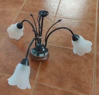 Lampara techo 3 luces - Negra