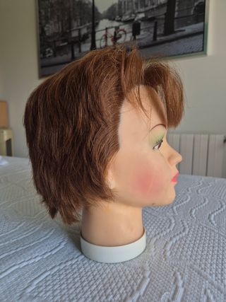 Cabeza maniquí pelo natural