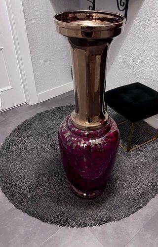 Jarrón cerámico grande marrón-rojo