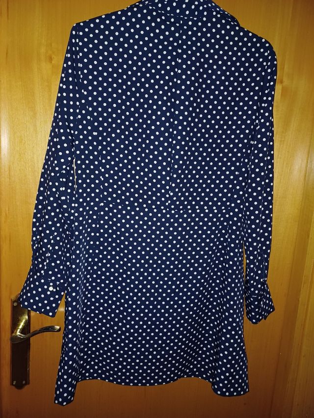 Vestido azul de bolinhas - Tamanho M