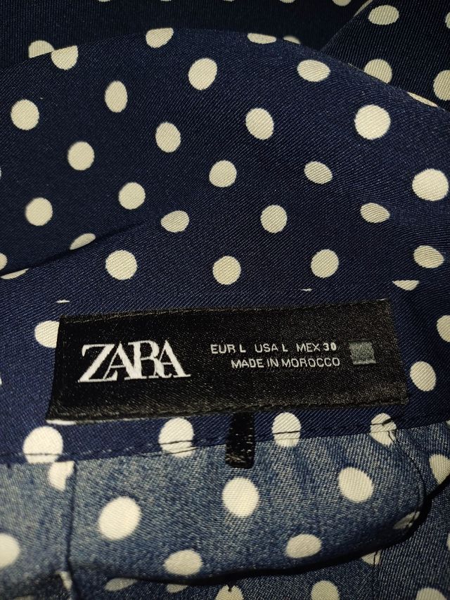 Vestido azul de bolinhas - Tamanho M