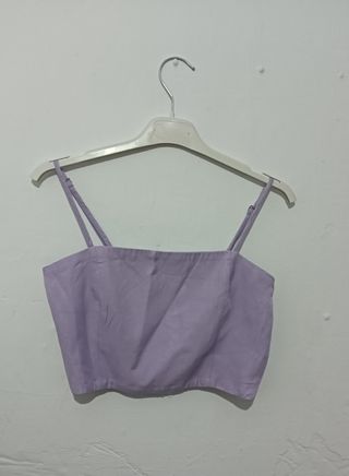 Top corto lila Zara - Tirantes finos 