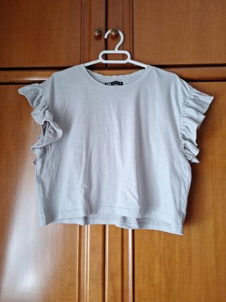 Top Zara gris - volantes