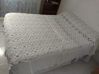 Colcha ganchillo algodón blanco
