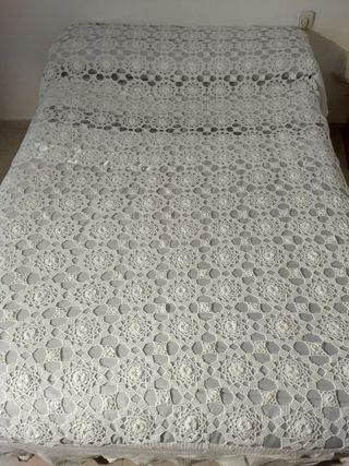 Colcha ganchillo algodón blanco