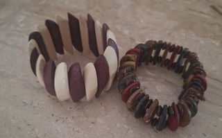 Pulseras madera multicolor
