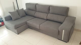 Sofá Chaise Longue beige y gris