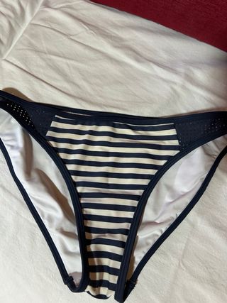 Braga bikini rayas azul-blanco