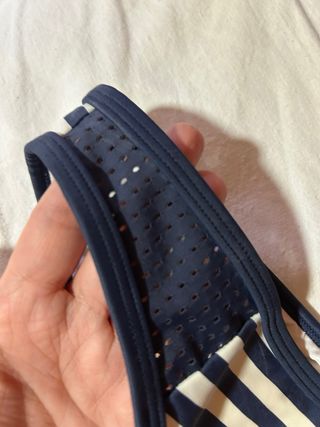 Braga bikini rayas azul-blanco