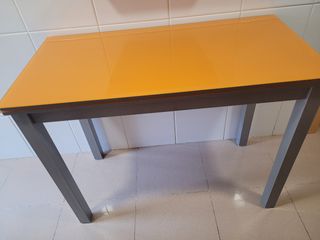 Mesa extensible cocina - naranja gris