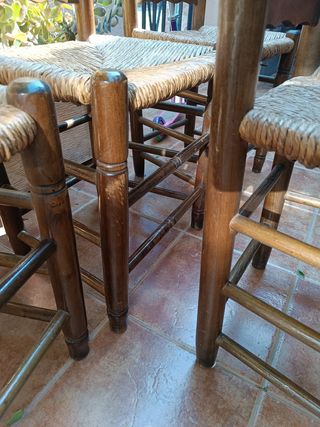 4 Sillas Madera Rústicas