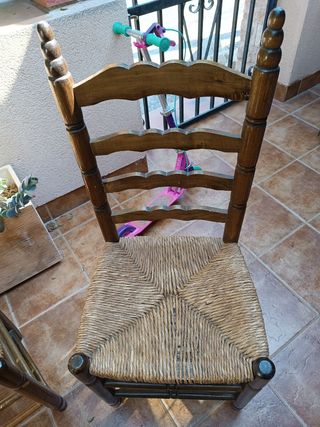 4 Sillas Madera Rústicas