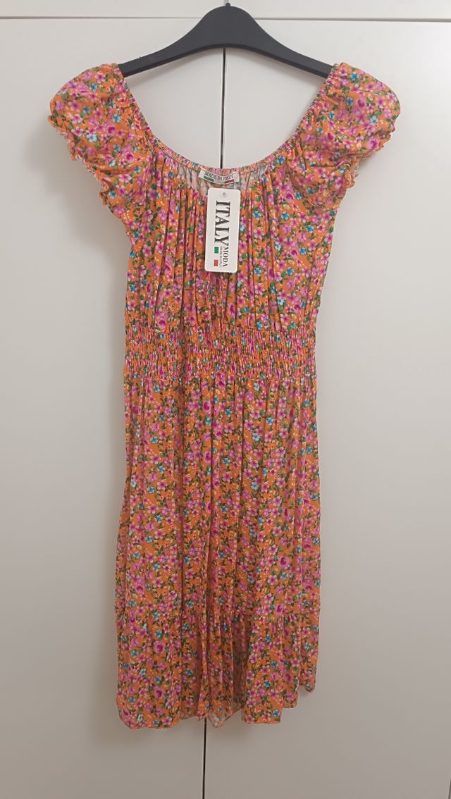 Vestido flores ITALY MODA - Naranja
