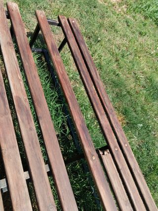 2 panche da giardino - metallo e legno