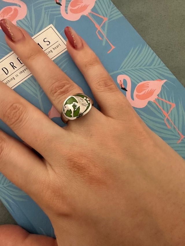 Anillo plata con piedra verde