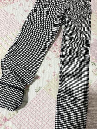 Pantalones Zara negros cuadros vicky Talla S
