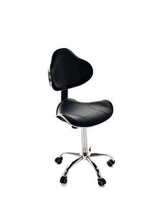 Taburete estética ergonómico negro