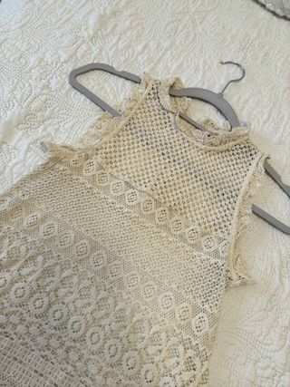 Top crochet Zara beige