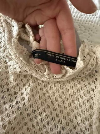 Top crochet Zara beige