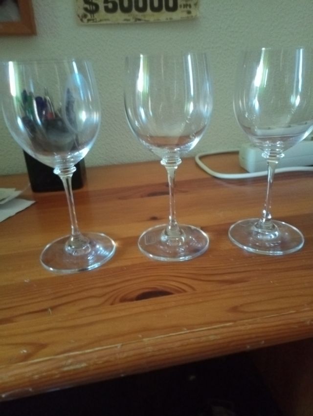 3 Copas Vino Cristal