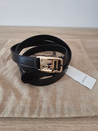Cinturón Gucci Negro y Dorado. Nuevo