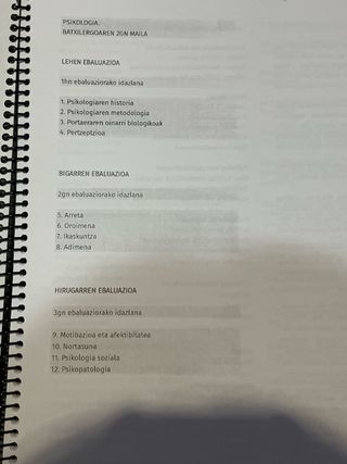 Psikologia, batxiller