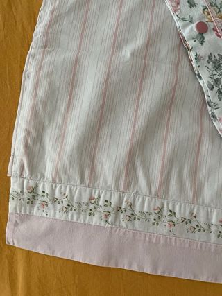 5 Federe Cuscino Cotone Rosa-Bianco
