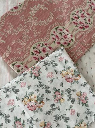 5 Federe Cuscino Cotone Rosa-Bianco