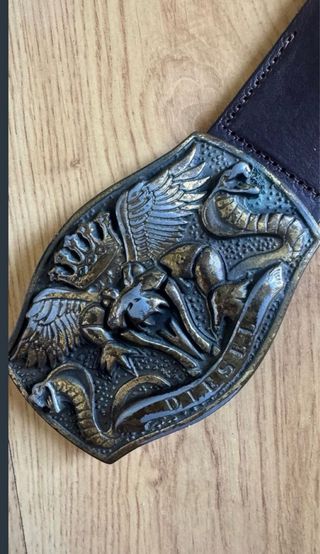 DIESEL CINTURON GRUESO CUERO MARRON HOMBRE HEB MET