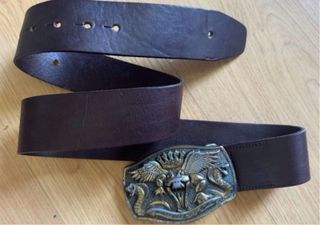 DIESEL CINTURON GRUESO CUERO MARRON HOMBRE HEB MET