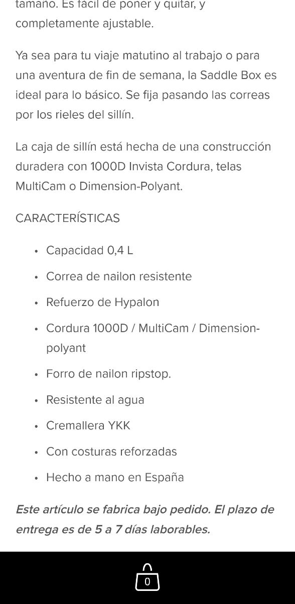 Bolsa sillín bici Cordel