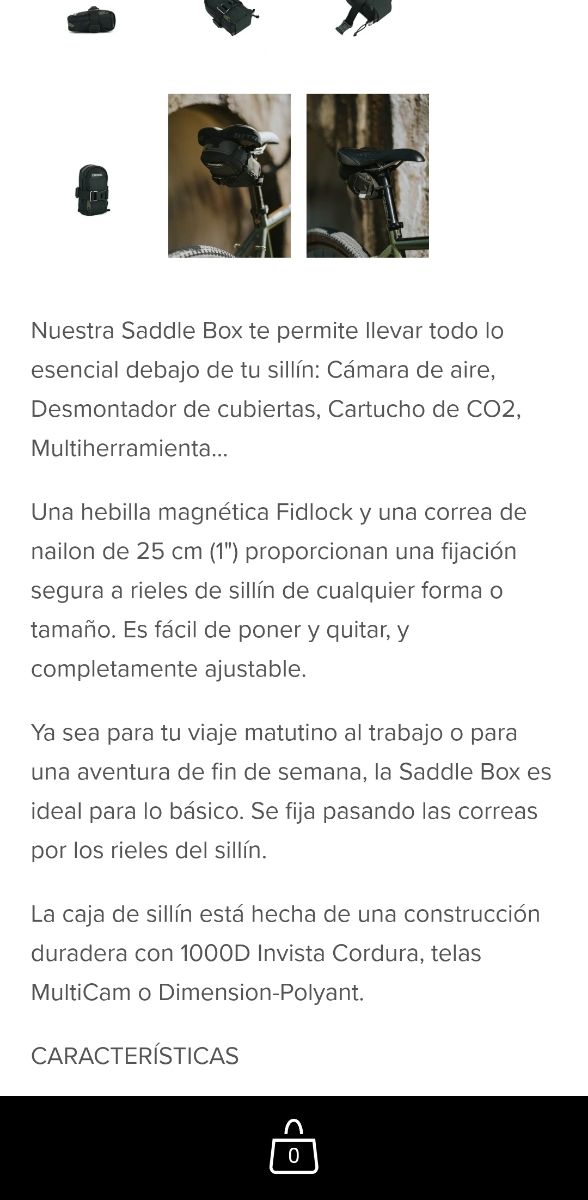 Bolsa sillín bici Cordel