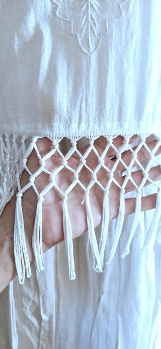 Blusa ibicenca blanca bordada - T-S