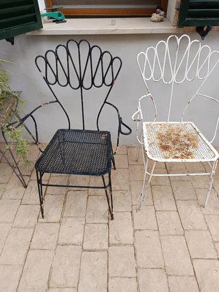 5 Sillas vintage metal