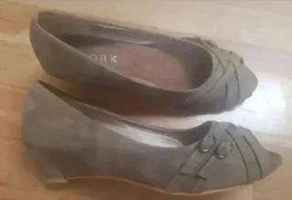 Zapatos cuña marrón talla 40