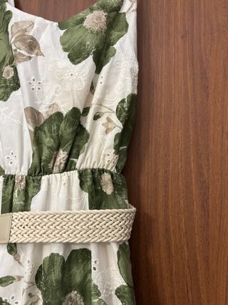 Vestito lungo floreale pizzo Sangallo