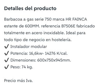 Barbacoa HR 750 acero inoxidable