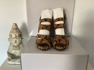 Sandalias Zara piel print animal - 37